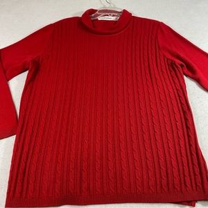 Karen Lessly Red Chunky Sweater Turtleneck PM Long Sleeve